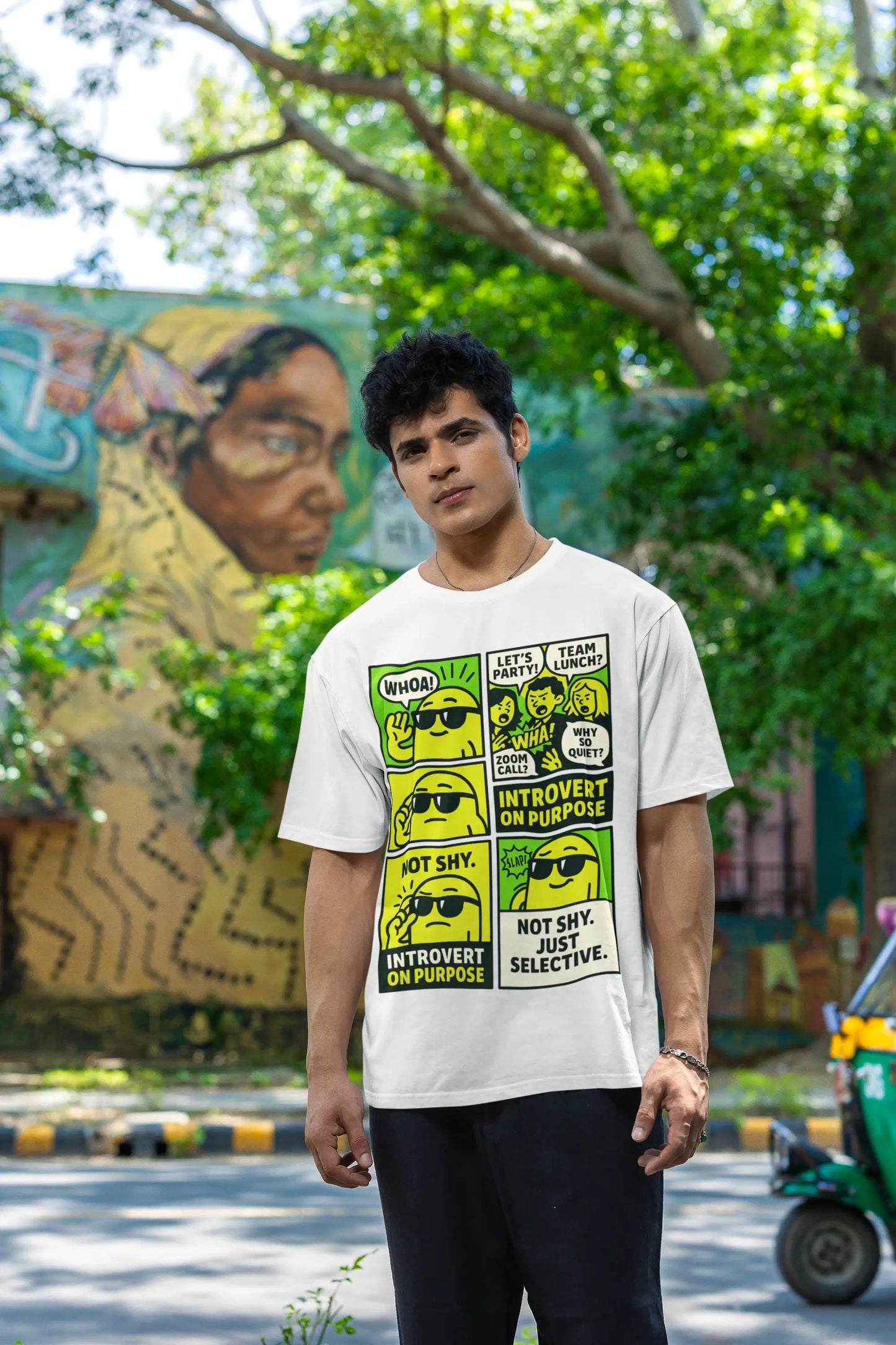 "Introvert On Purpose" Unisex T-Shirt – Gen Z Streetwear Vibe | 100% Cotton, Chill-Ready Fit, Conversation-Proof DesignUnisex Classic Crew T-Shirt