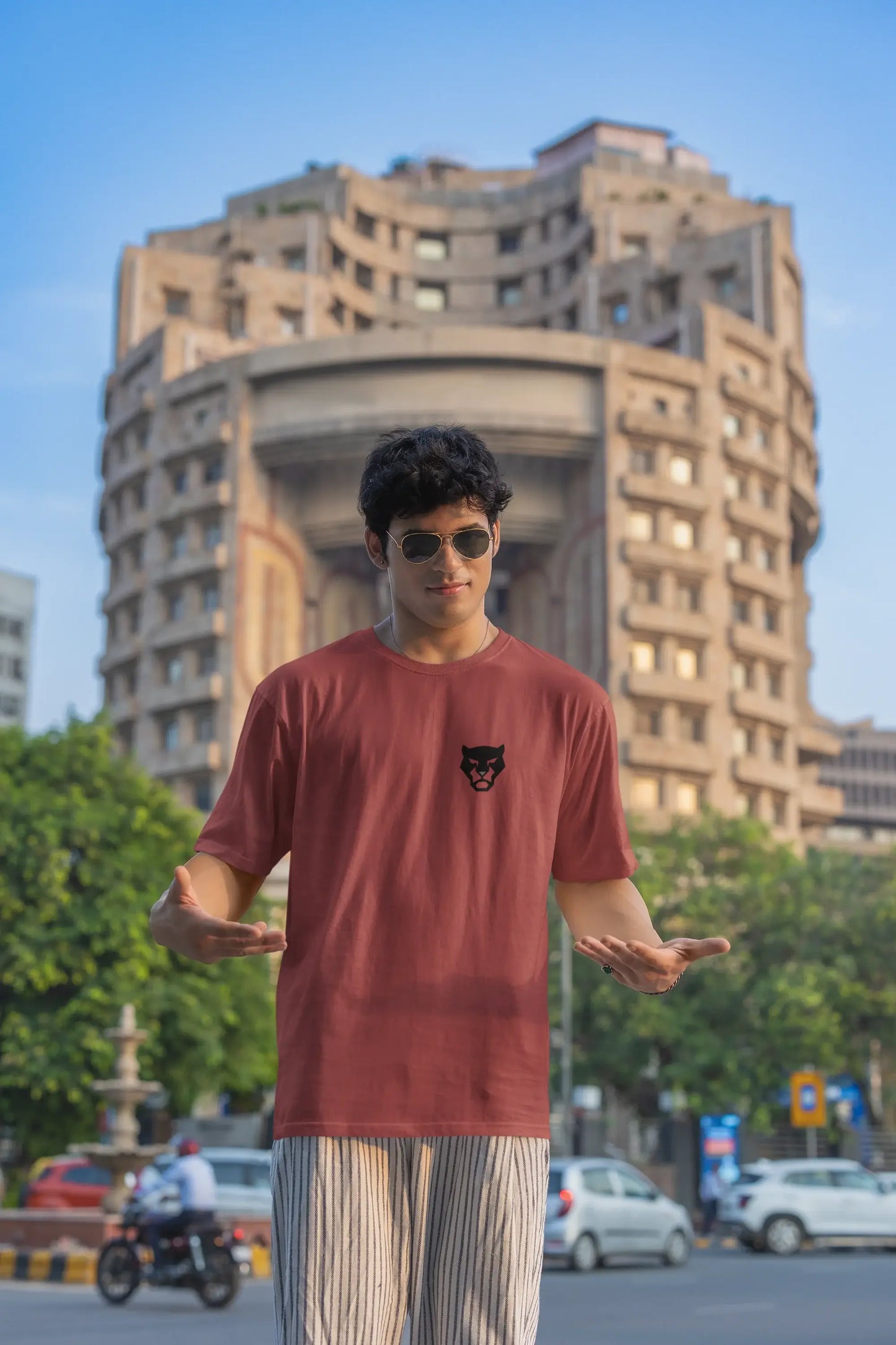 Funkyard Unisex Regular Fit Logo T-Shirt – 180 GSM Premium Cotton, Minimal Chest Print