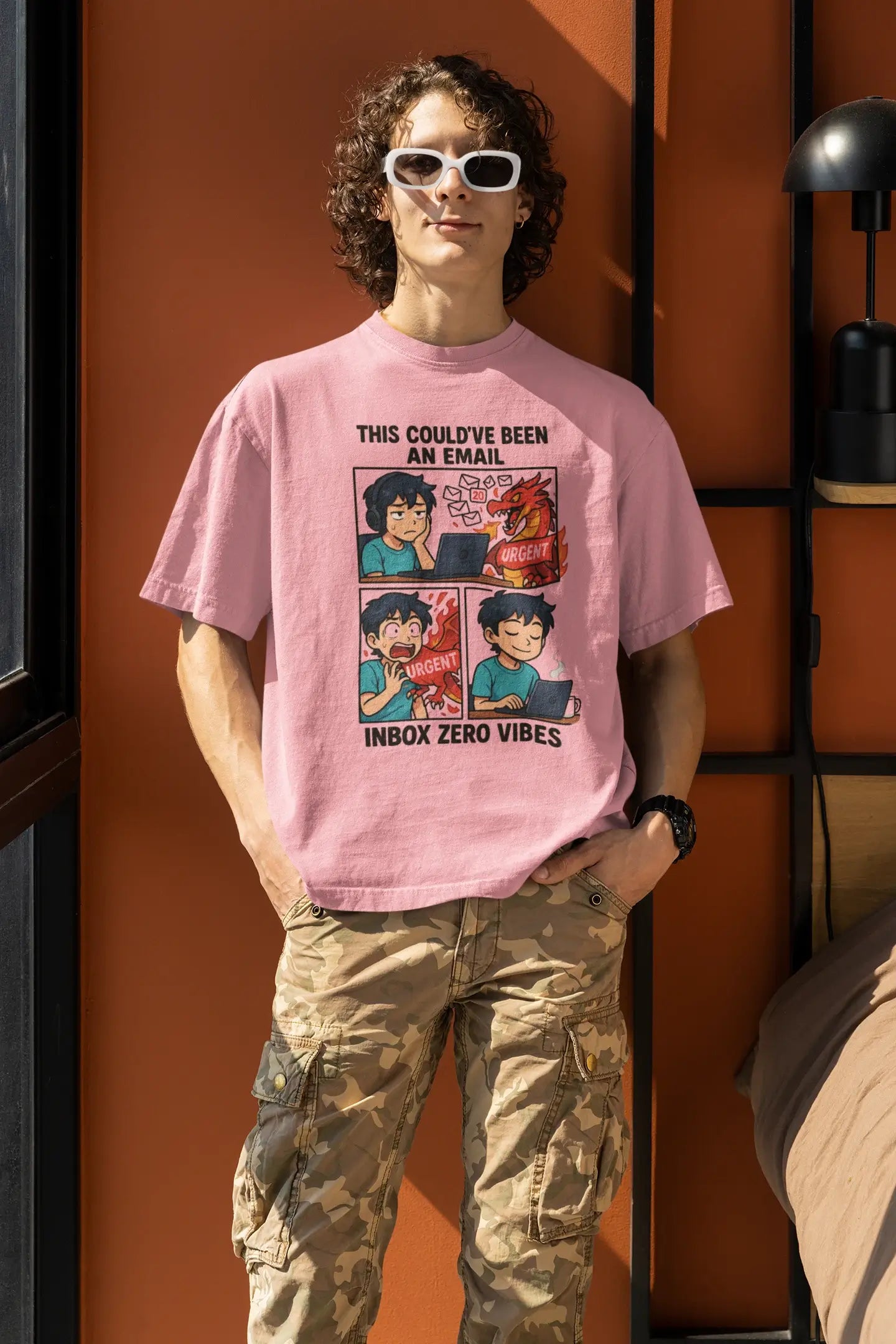 "Inbox Zero Vibes" Unisex T-Shirt – Anime Work-Life Roast | Oversized Fit | Gen Z Memewear | 100% Cotton