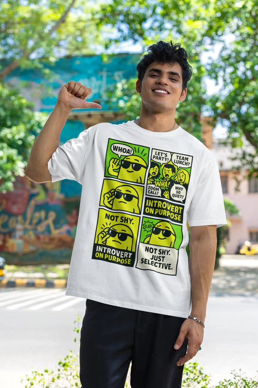 "Introvert On Purpose" Unisex T-Shirt – Gen Z Streetwear Vibe | 100% Cotton, Chill-Ready Fit, Conversation-Proof DesignUnisex Classic Crew T-Shirt