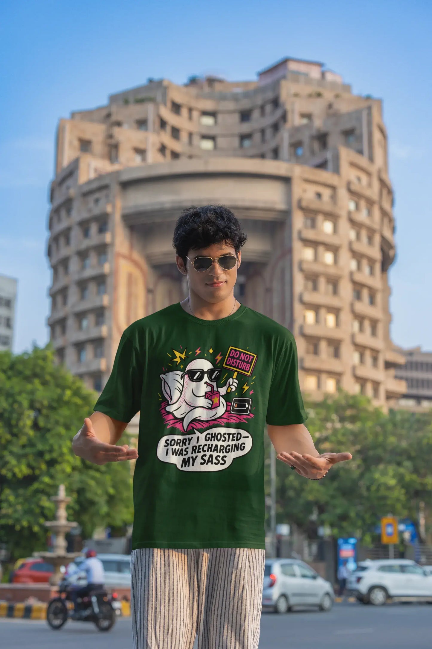 "Sorry I Ghosted" Unisex T-Shirt – Sassy Comic Mood | Gen Z Energy | 100% Cotton