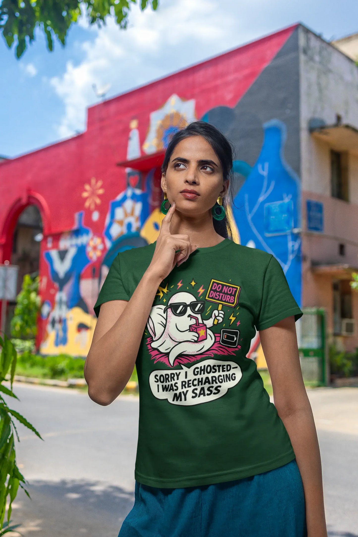"Sorry I Ghosted" Unisex T-Shirt – Sassy Comic Mood | Gen Z Energy | 100% Cotton