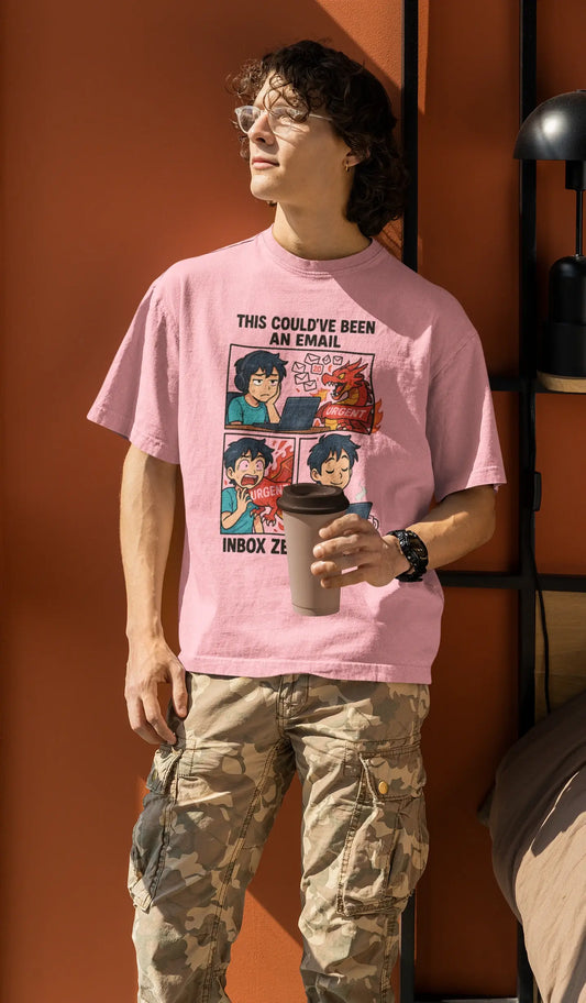 "Inbox Zero Vibes" Unisex T-Shirt – Anime Work-Life Roast | Oversized Fit | Gen Z Memewear | 100% Cotton