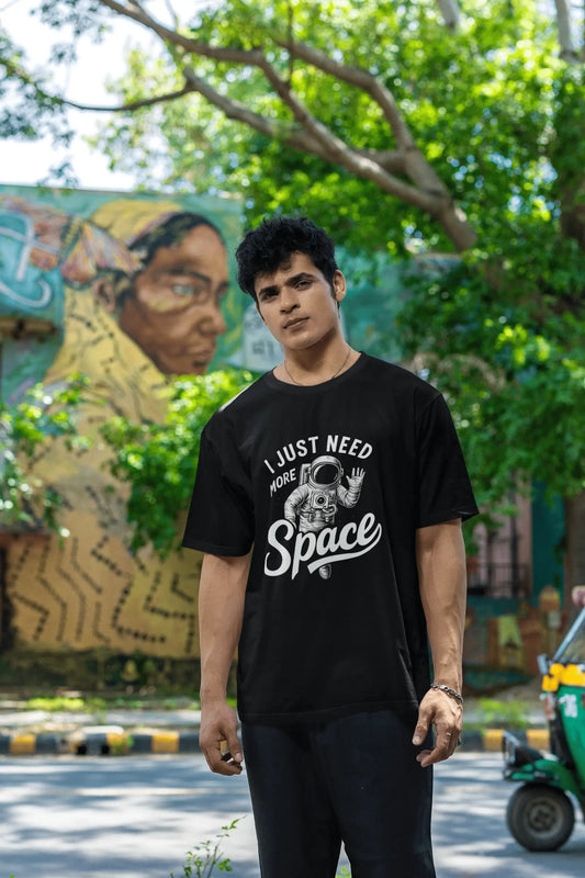"I Just Need More Space" Unisex T-Shirt – Astronaut Meme Tee | Gen Z Streetwear | 100% Cotton | Regular Fit