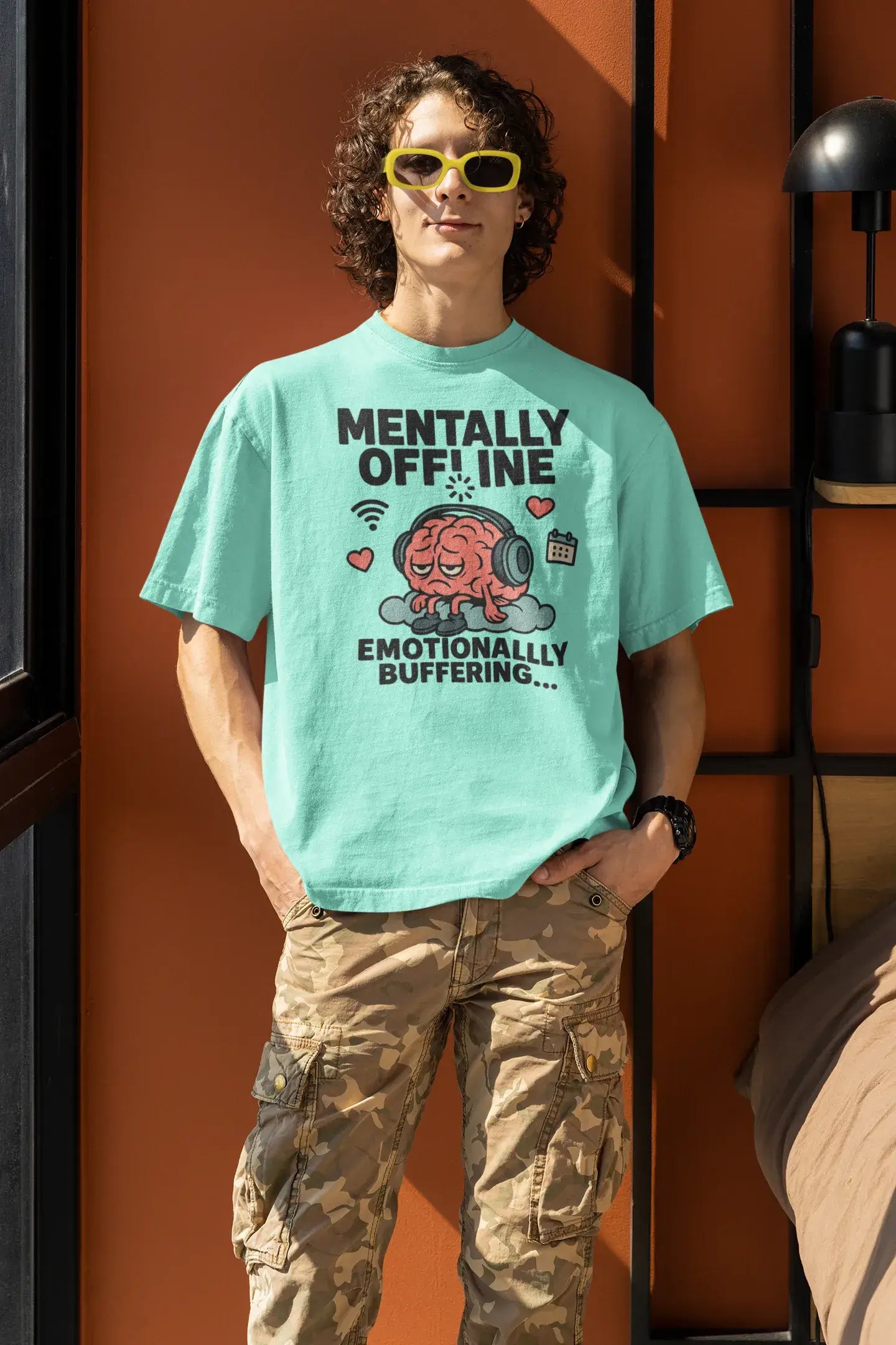 “Mentally Offline” Oversized T-Shirt – Gen Z Comic Drop | 240 GSM | Funky Chillwear