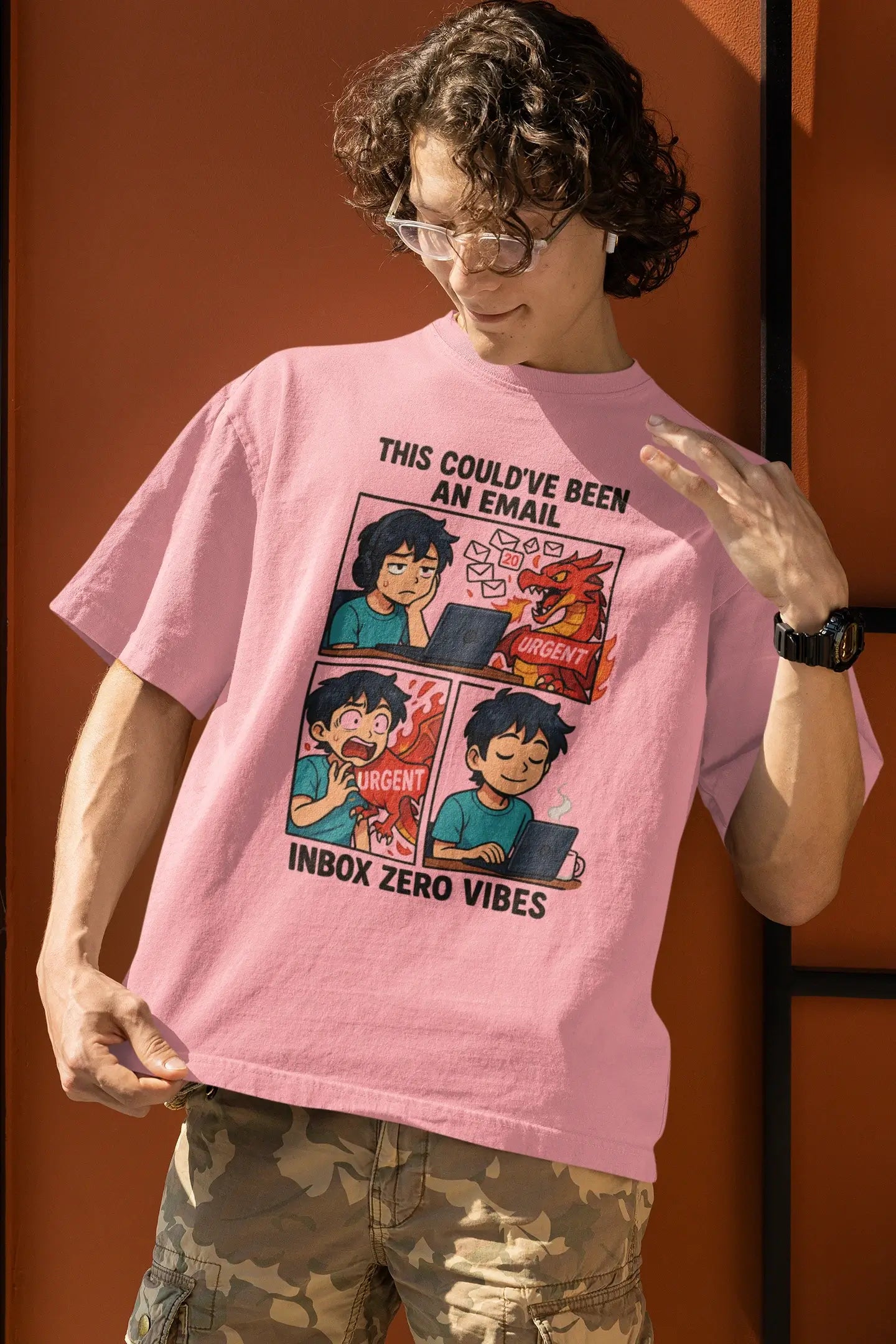 "Inbox Zero Vibes" Unisex T-Shirt – Anime Work-Life Roast | Oversized Fit | Gen Z Memewear | 100% Cotton