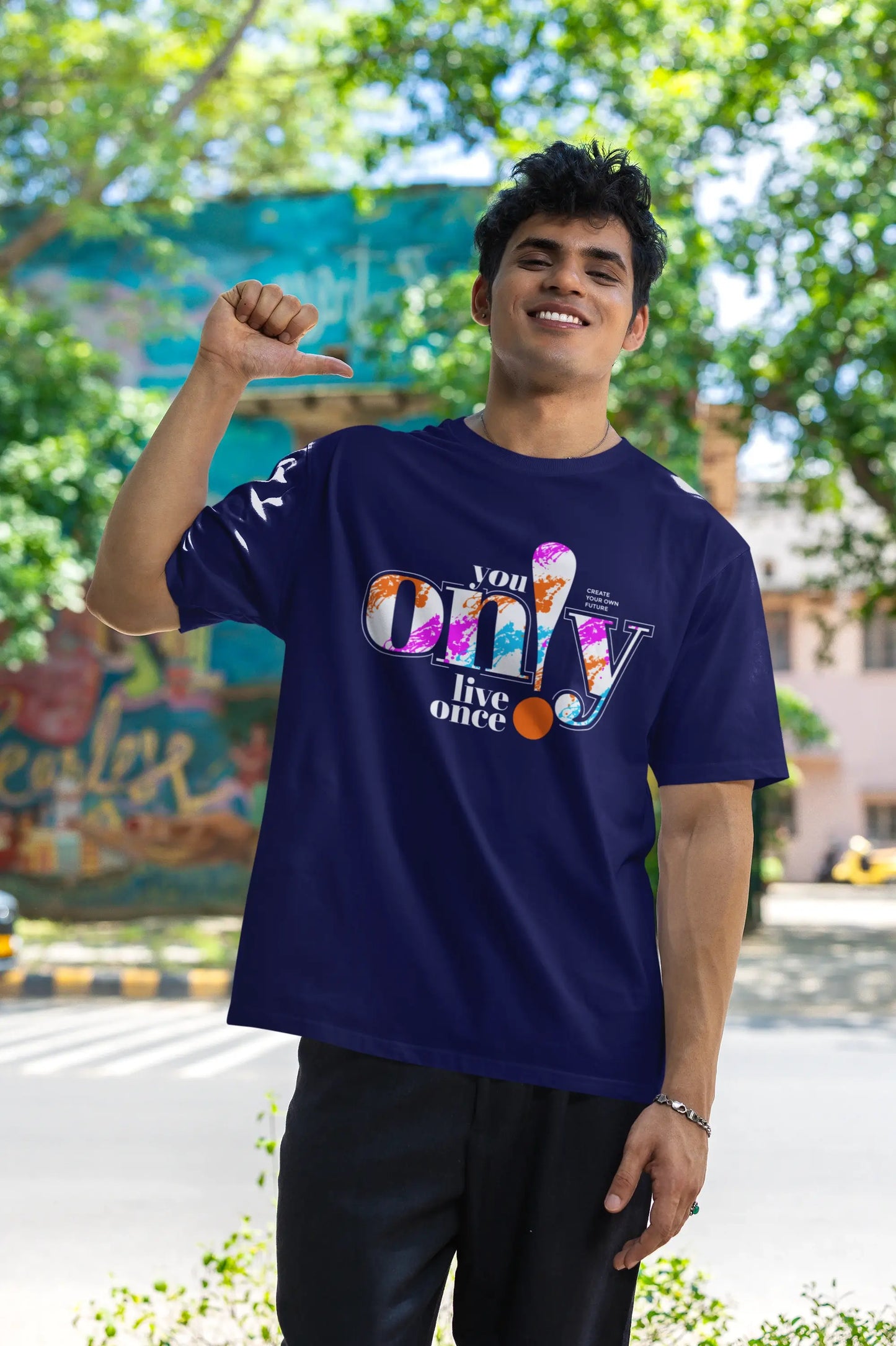 "You Only Live Once" Royal Blue Unisex T-Shirt – Trendy Motivational Slogan Tee for Men & Women | 100% Cotton, Regular Fit