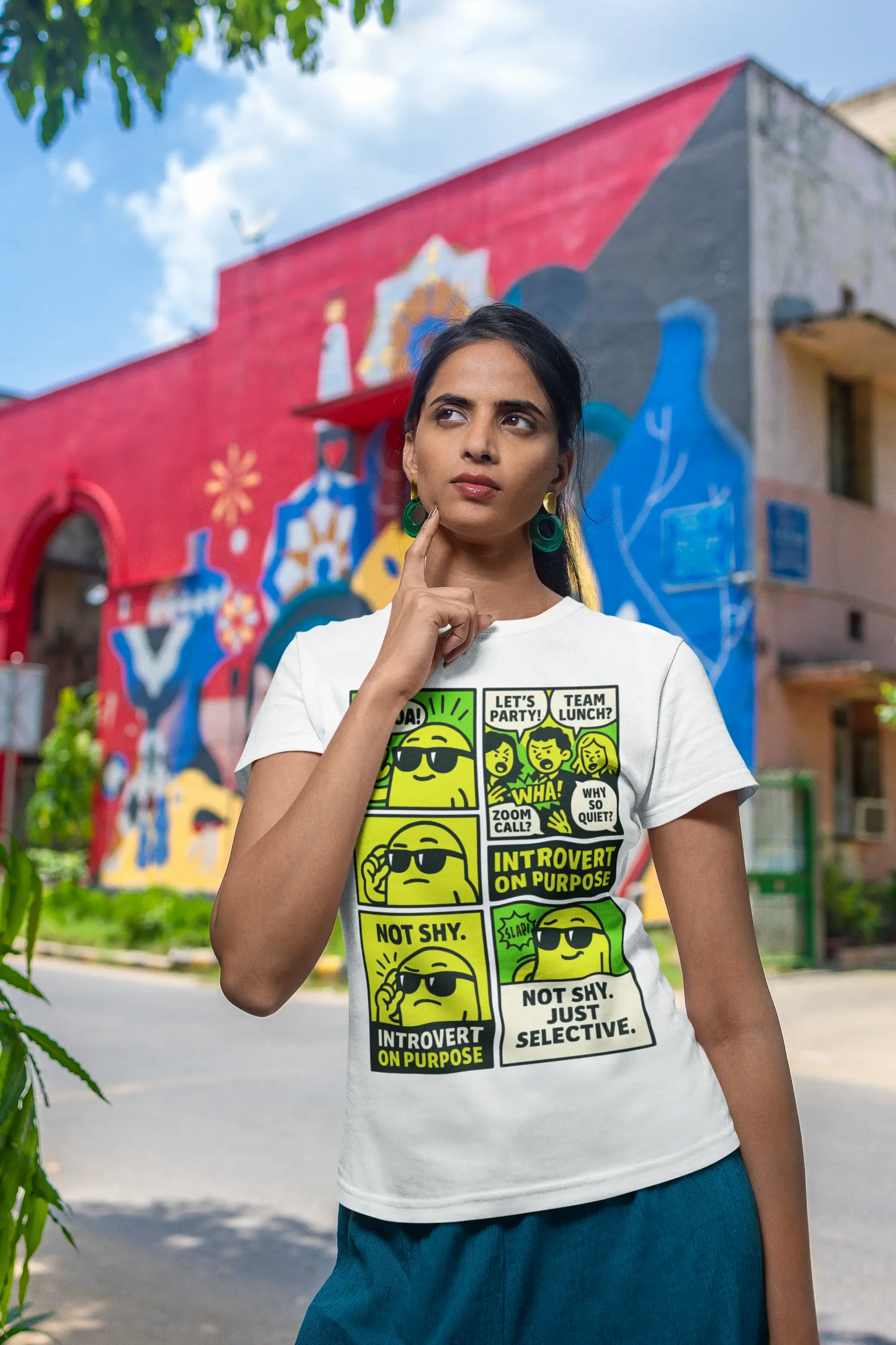 "Introvert On Purpose" Unisex T-Shirt – Gen Z Streetwear Vibe | 100% Cotton, Chill-Ready Fit, Conversation-Proof DesignUnisex Classic Crew T-Shirt