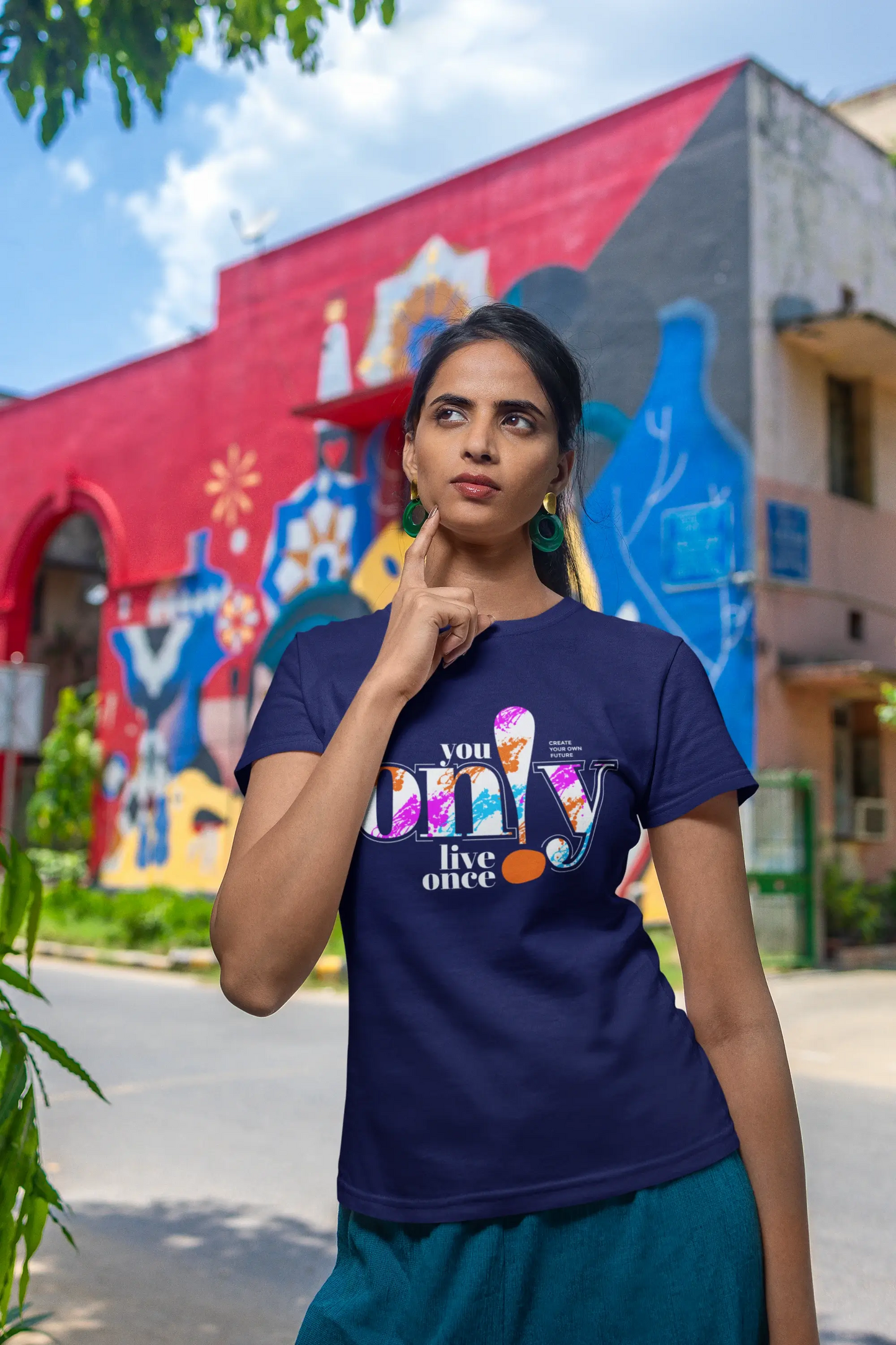 "You Only Live Once" Royal Blue Unisex T-Shirt – Trendy Motivational Slogan Tee for Men & Women | 100% Cotton, Regular Fit