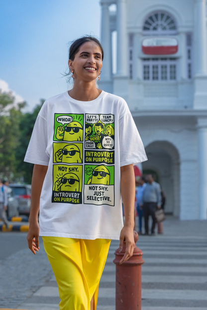 "Introvert On Purpose" Unisex T-Shirt – Gen Z Streetwear Vibe | 100% Cotton, Chill-Ready Fit, Conversation-Proof DesignUnisex Classic Crew T-Shirt
