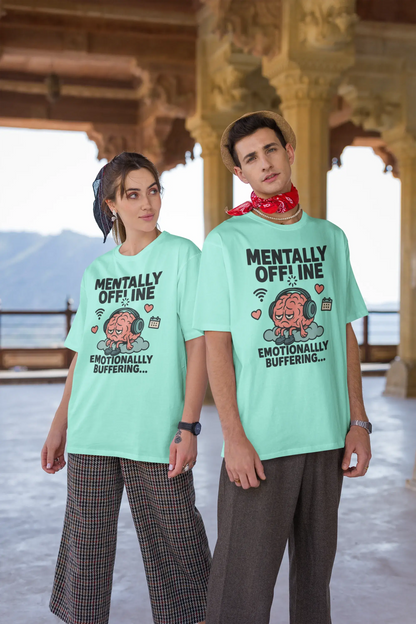 “Mentally Offline” Oversized T-Shirt – Gen Z Comic Drop | 240 GSM | Funky Chillwear