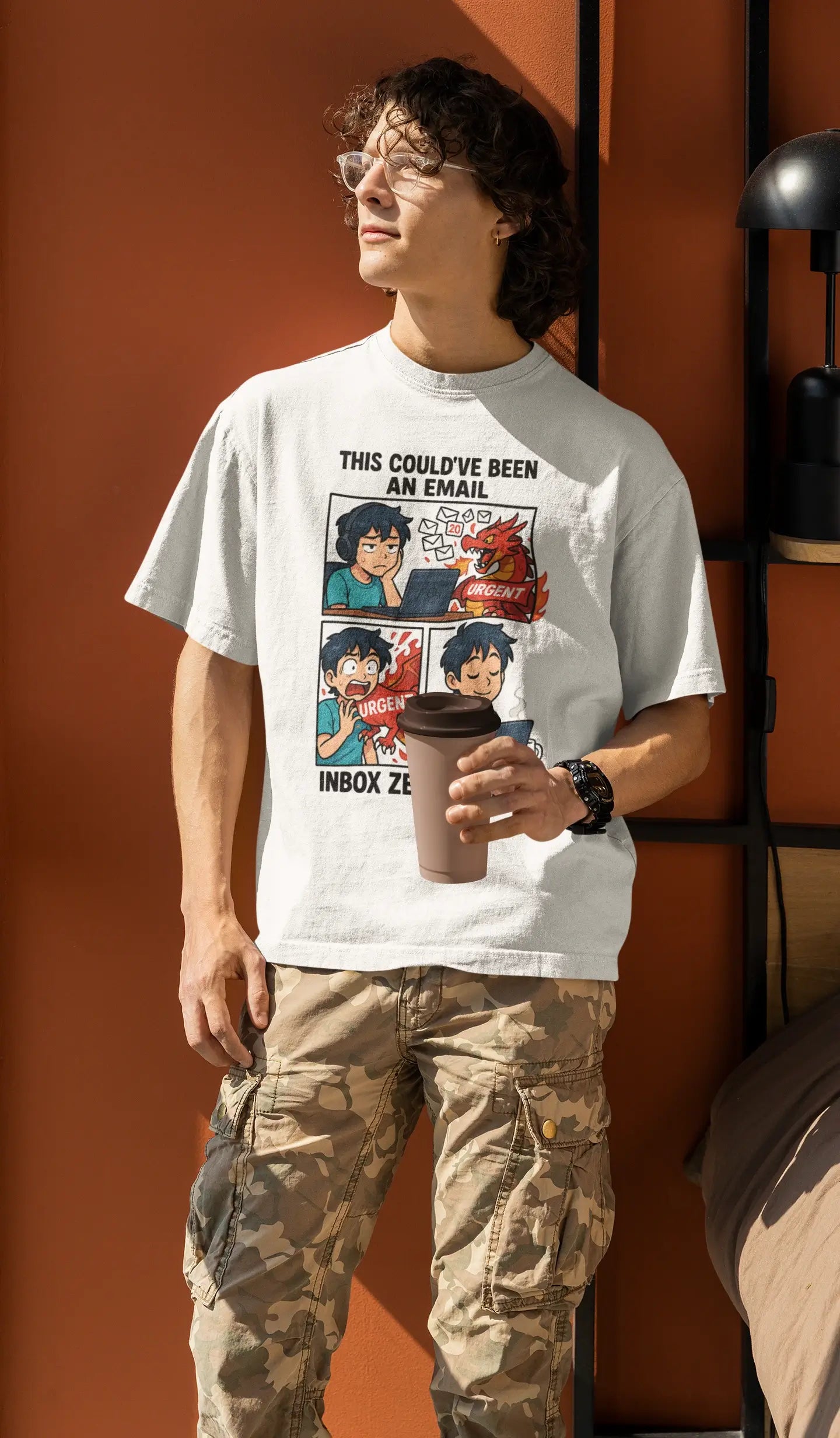 "Inbox Zero Vibes" Unisex T-Shirt – Anime Work-Life Roast | Oversized Fit | Gen Z Memewear | 100% Cotton