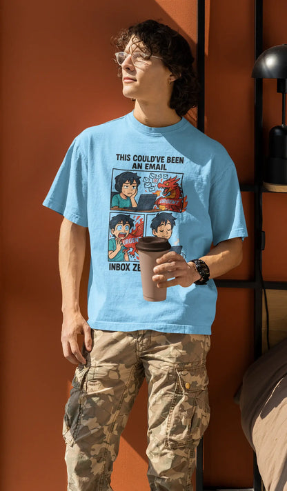 "Inbox Zero Vibes" Unisex T-Shirt – Anime Work-Life Roast | Oversized Fit | Gen Z Memewear | 100% Cotton