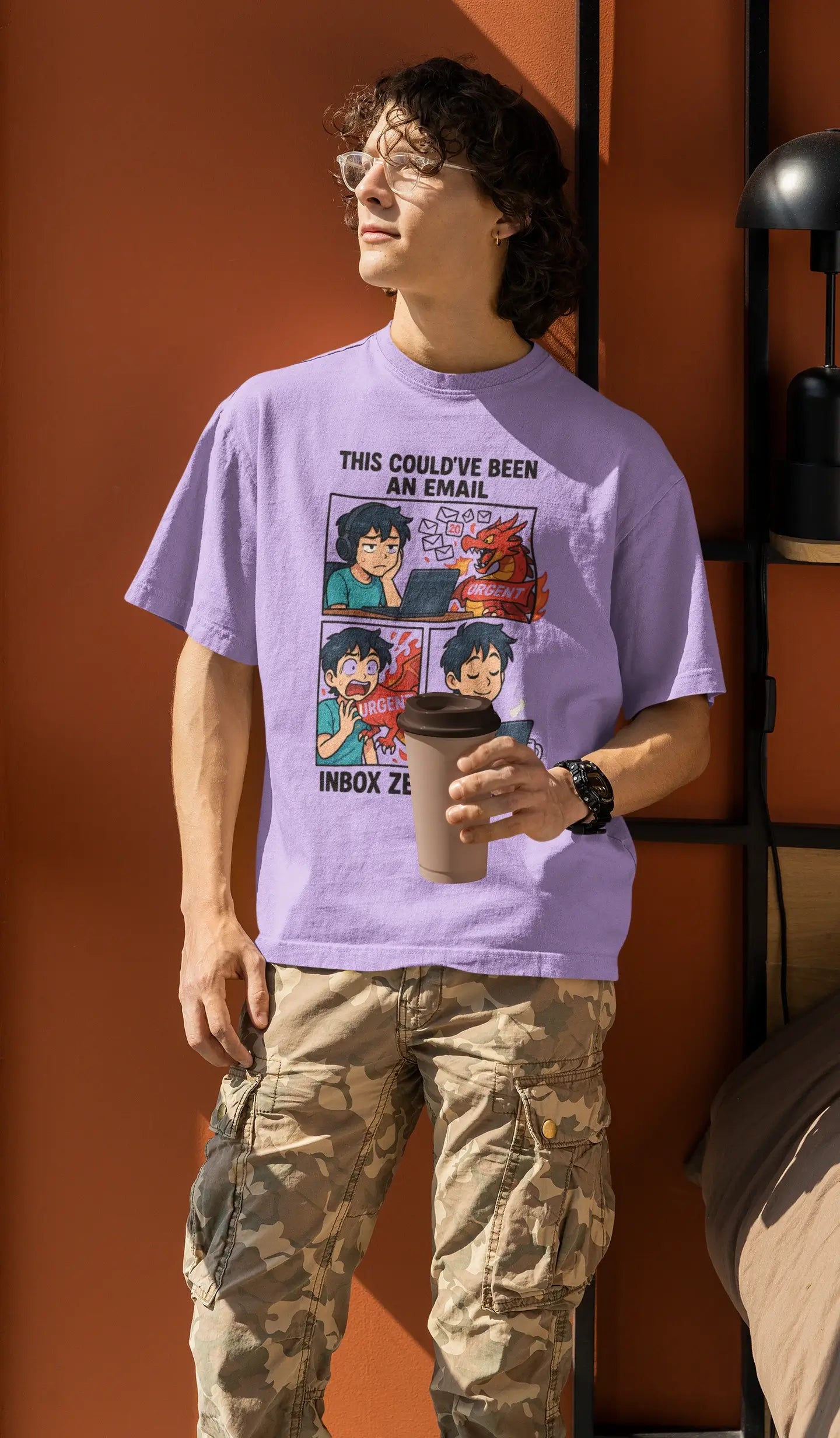 "Inbox Zero Vibes" Unisex T-Shirt – Anime Work-Life Roast | Oversized Fit | Gen Z Memewear | 100% Cotton